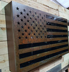 RUSTIC AMERICAN FLAG WALL SAFE