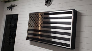 STAINLESS AMERICAN FLAG GUN CABINET