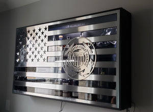 60 INCH STAINLESS AMERICAN FLAG CABINET